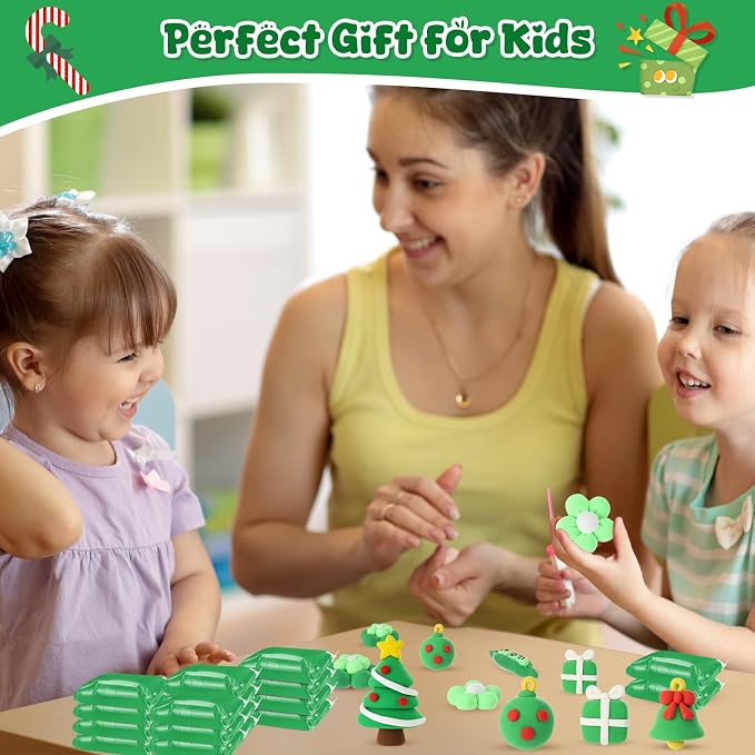 VioraWhite 72 Pcs 38oz Air Dry Clay Bulk Modeling Magic Ultra Lightweight Foam Modeling Clay for Kids Adults DIY Gifts Party Arts Crafts and School Project Supplies(Emerald Green)