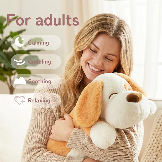 Niuniu Daddy Weighted Dog Stuffed Animal for Kids & Adults, 17" | 2.8 lbs Weighted Plushies Pillow for Sleeping and Calming, Cute Lying Plush Toy Large Huggable Gift for Everyday Comfort