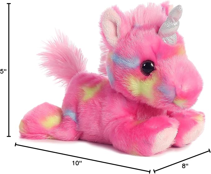 Aurora® Vibrant Bright Fancies™ Jellyroll Unicorn™ Stuffed Animal - Eye-Catching Fun - Delightful Cuddles - Pink 8 Inches