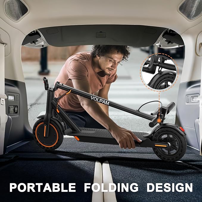 VOLPAM Electric Scooter, 350W/500W/800W/1000W/250W Powerful Motor & 19/22/ 9 MPH Top Speed, 16-28-10 Miles Long Range, Folding E Scooter Choice