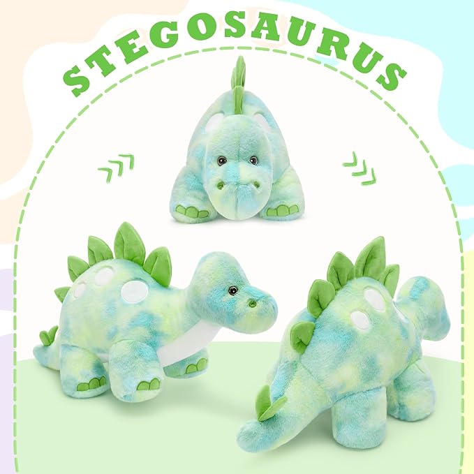 Giant Dinosaur Stuffed Animal for Girls,Large Dinosaur Plush Toys,31.5Inch Big Dino Plushies,Green Cute Stegosaurus Stuffy,Dino Pillow Christmas,Valentine's,Thanksgiving,Easter,Birthday Gifts