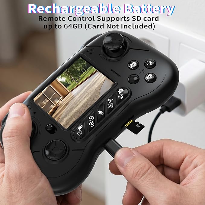 RC Car with Camera, 2.4GHz Remote Control Truck with 2.8”LCD Screen & 60° Adjustable Camera, Live Video, APP/Radio Dual Control, 2 Speeds, Rechargeable Off-Road RC Cars, Gift for Adults and Kids