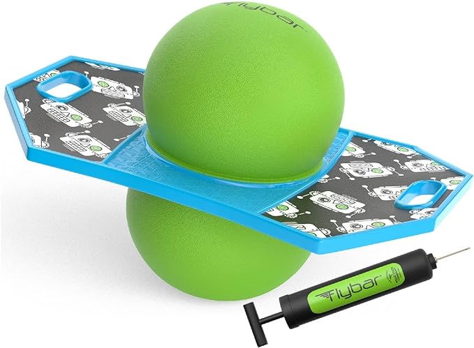 Flybar LED Pogo Trick Ball for Kids Balance Bounce Board w/Anti-Slip Deck