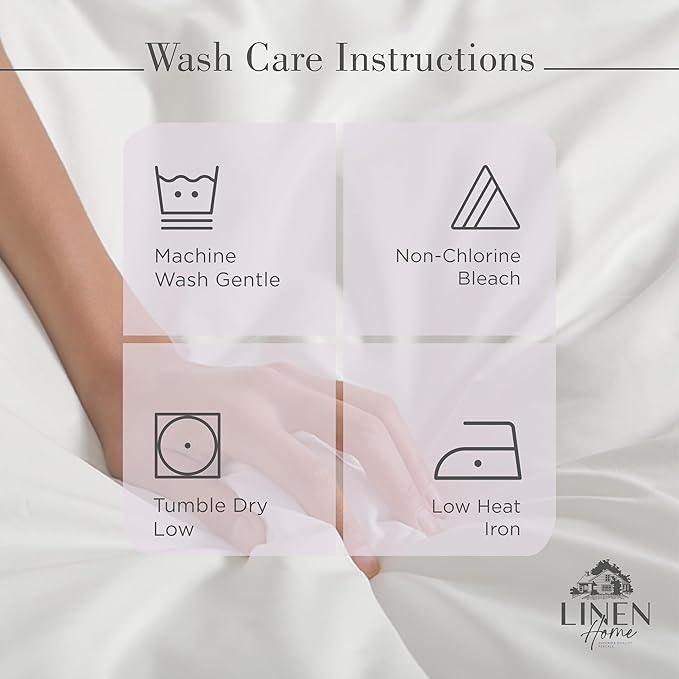 Linen Home 100% Cotton Percale Sheets Twin Size, Iris Lilac, Deep Pocket, 3 Pieces Set- 1 Flat, 1 Fitted and 1 Pillowcase, Crisp Cool and Long Staple Strong Bed Linen