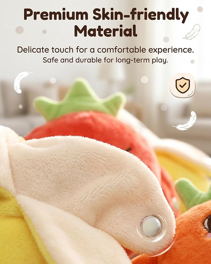 Soft Plush Musical Sensory Toy, Interactive Plush Toy with Sounds, Skin Touch Activated Sound Doll, Dual Mode Educational Toy, Fruit Style Gift for Baby Kids Boys Girls All Ages(Yellow Banana)