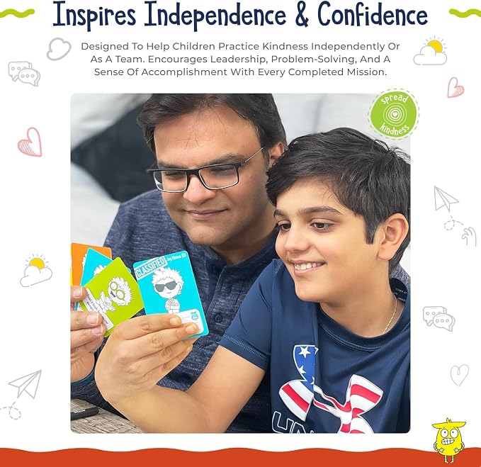 Open The Joy Kindness Mission Cards for Kids | 56 Secret Missions to Build Empathy, Compassion & Social Skills | Fun Screen-Free Activity Game for Families & Classrooms | Ages 4+ | SEL Learning Cards