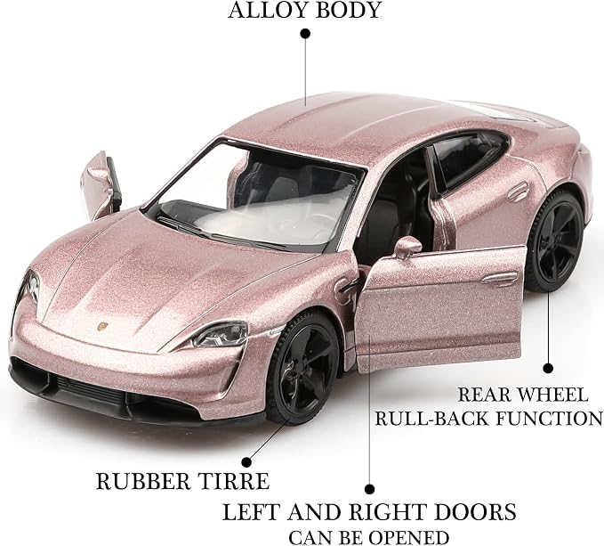 TOKAXI 1/36 Scale Porsche Taycan Diecast Car Models,Pull Back Vehicles Porsche Toy Car,Cars Gifts for Boys Girls