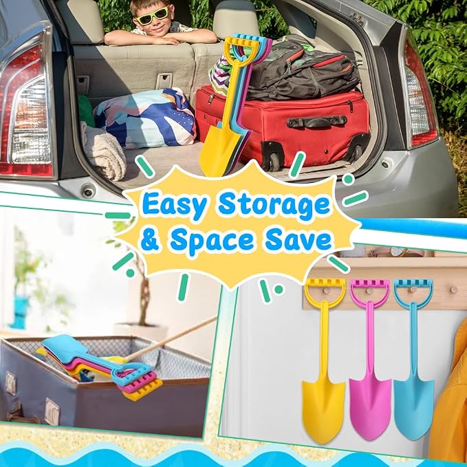 Big 16" Thick Beach Sand Toy Shovels for Kids Adults, Jumbo Scooping Spade Toys Kit Sandbox Toy for Yard Garden Lawn Play Sand, Outdoor Gardening Digging Tool Sturdy Gift Set for Boys Girls 3 Pack