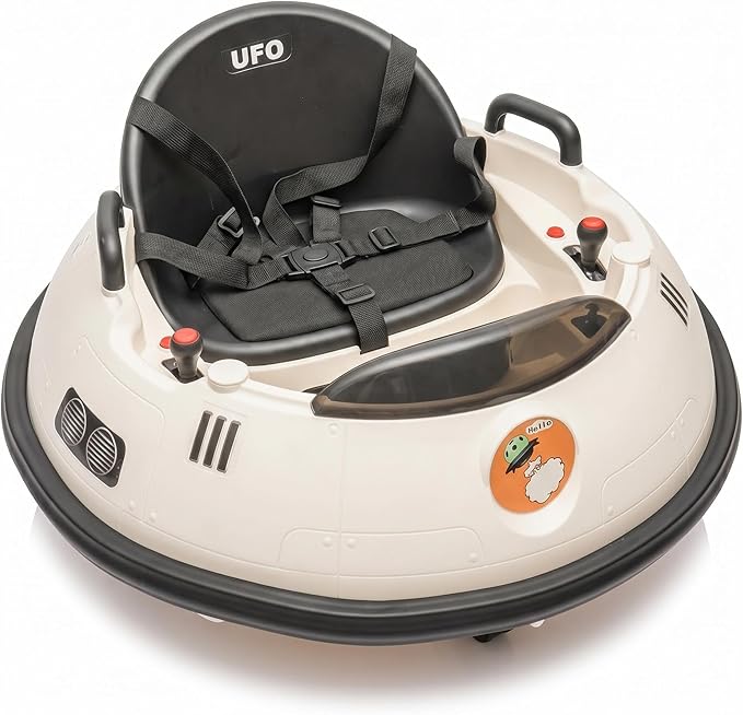 Garvee 12V Kids Ride On Bumper Car with Parental Remote Control, 360° Spin Electric Toddler Bumping Car, LED Lights, Safety Belt & Music, Ride On Cars for 18 Months+ Toddlers
