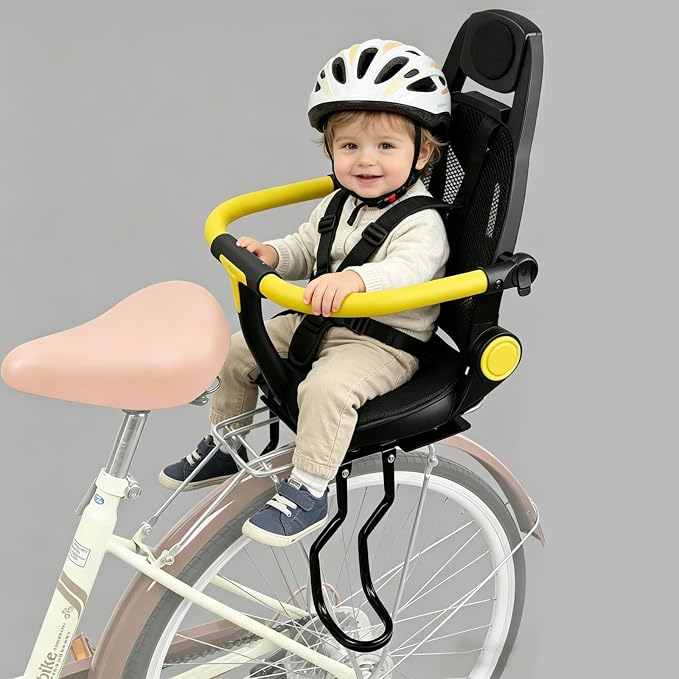 Rear Child Bike Seat, Width Adjustable Toddler & Baby Bike Seat for Adult Bike, Bike Chair for Bicycle, Kids Seat Fits Children 2~6 Years, Supports Up to 55 lbs