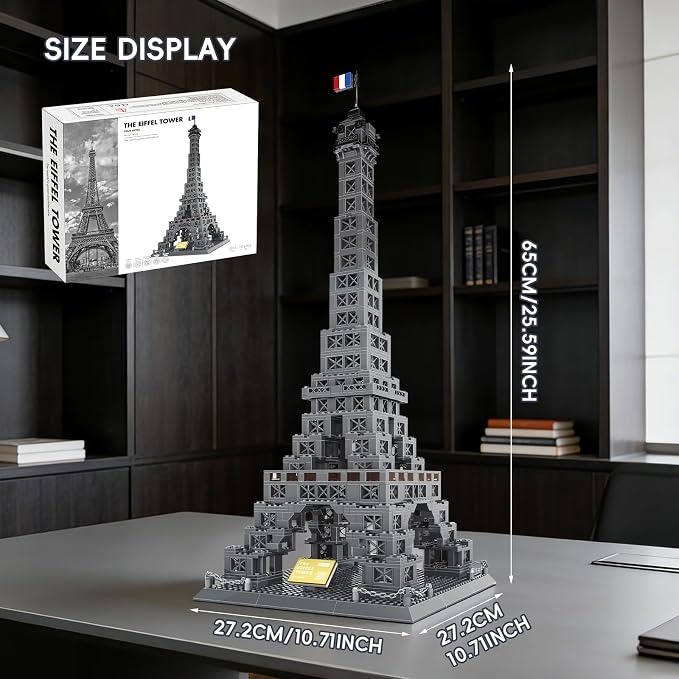Eiffel Tower Building Set 976 Pieces Paris Architecture Model Kit with French Flag & Nameplate, Romantic France Landmark Souvenir Gift 3D Construction Puzzle for Adults & Teens