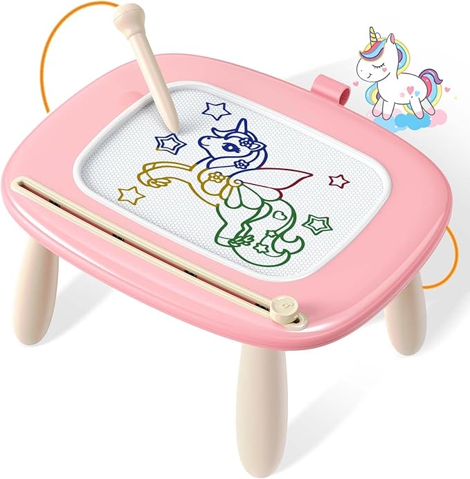 Seimome Magnetic Drawing Board, Toddler Girl Toys for 1-3 Year Old, Doodle Board Learning and Educational Kids Toys for 1 2 3 Year Old Baby Birthday GIF- Pink