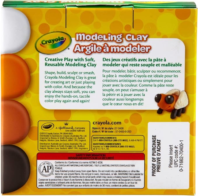 Crayola Modeling Clay, Non Drying, Assorted Colors, 1lb