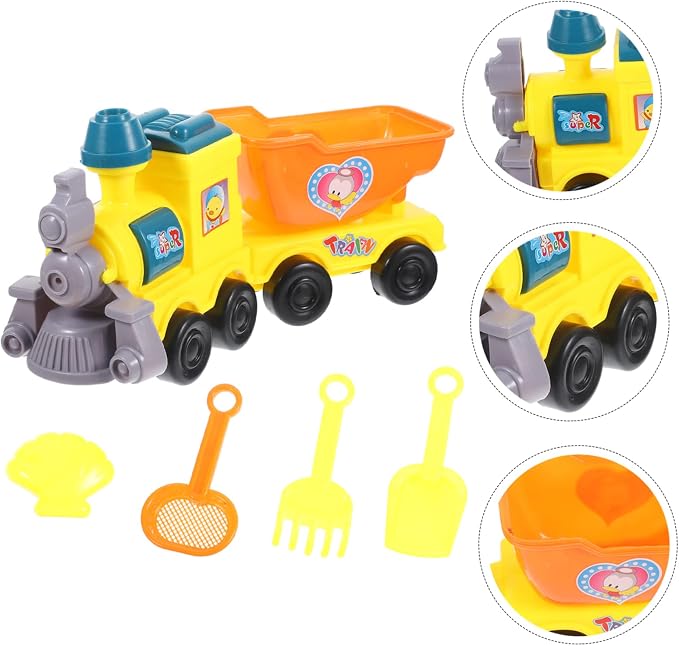 BESPORTBLE 1Set Cartoon Beach Train Fun Digging Tools for Summer Play Includes Castle Mold for Outdoor Beach Parties and Family Bonding Activities