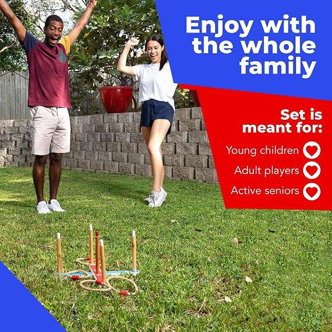 Elite Sportz Ring Toss Games for Kids - Outdoor Yard Game for Adults & Family - Backyard Toys, Outdoor Game, Backyard Games, Lawn Games for Kids Ages 4-8