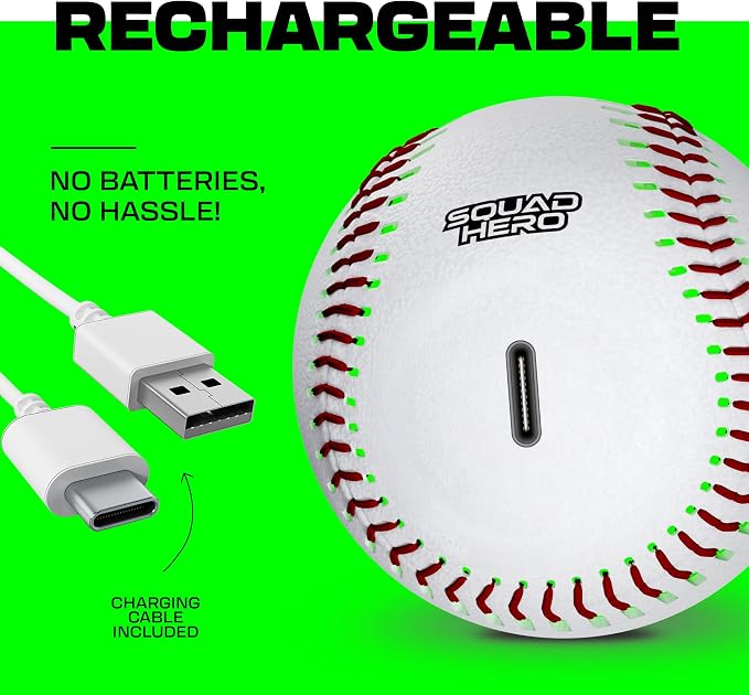 FlashCatch Rechargeable Light Up Baseball - Sports Gifts for Boys - Ball Accessories Gear Gift Ideas for Teenage Boy - Glow in Dark Balls - Cool Stuff for Teen Kids Age 8, 9, 10, 11, 12, 13, 14 Year