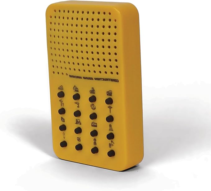 Construction Noisemaker with 16 Vehicle and Tool Sounds, Excavator, Tractor, Bulldozer, Portable Electronic Sound Maker Construction Themed Sound Board for Kids, Birthday Noise Maker Toy Effects Gift