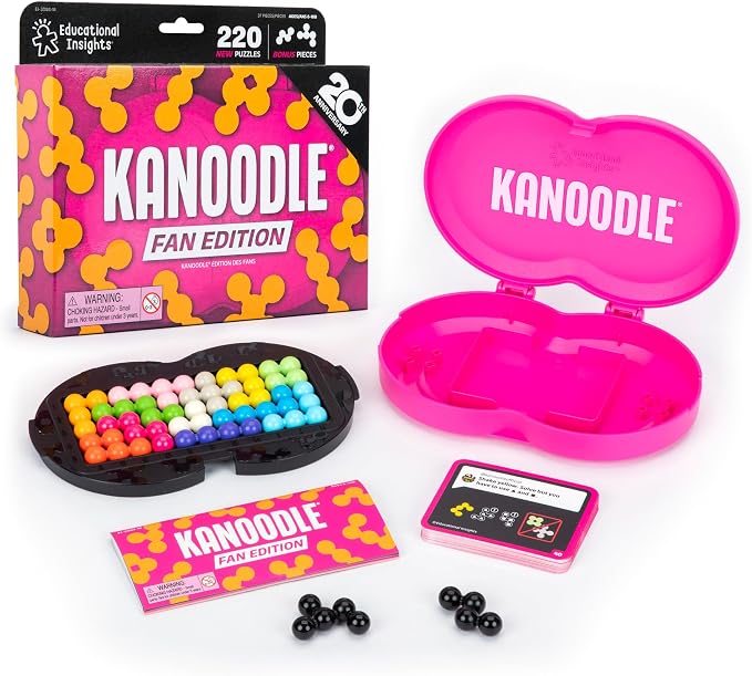 Educational Insights Kanoodle Fan Edition - 20th Anniversary (Magenta) - 3D Puzzles for Kids, Teens, and Adults, Brain Teasers for Kids 8-12, Challenging Logic Puzzles, Single Player Puzzle Toys