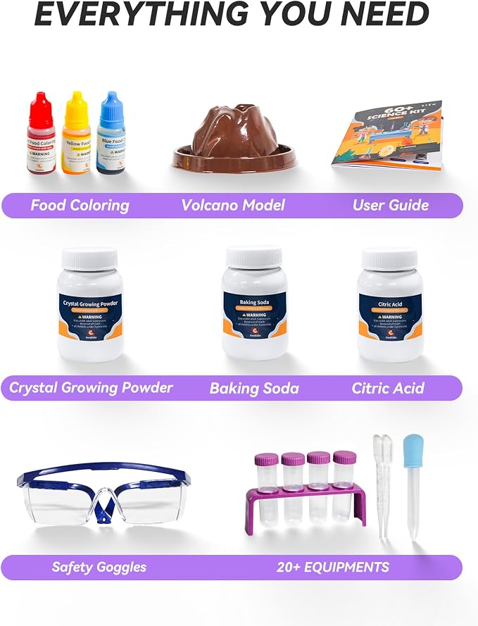Melican 60+ Science Experiment Kit for Kids Ages 8+, STEM Educational Science Gifts for Kids, First Science Kit for Boys Girl Birthday