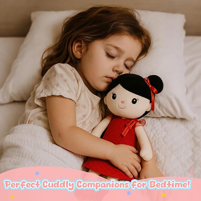 Soft Baby Doll Toys,16inch Baby Rag Doll for Girls Birthday Gifts Cuddly Plush Toys for Toddler Kids (Cheongsam Girl)