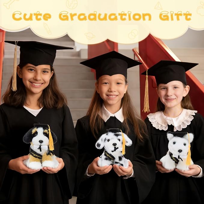 Tezituor 6 Pcs Graduation Plush Dog Bulk Toy 6", 2026 Cute Puppy Graduation Stuffed Animal Gift for Boys and Girls Graduates, Congrats Grad Keepsake