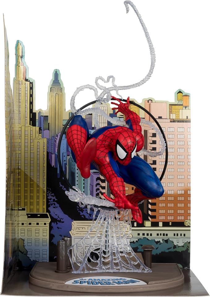 McFarlane Toys - Marvel Spider-Man 1:6th Scale Posed Figure with Scene & Comic (Based on The Amazing Spider-Man #301)