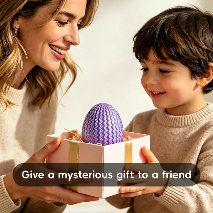 Money Puzzle Box for Cash Gift Card Holder - Reusable Secret Safe with 4 Unique Maze Egg Designs, 3D Printed Brain Teaser Game for Teens Adults, Easter Birthday Christmas Stocking Stuffer