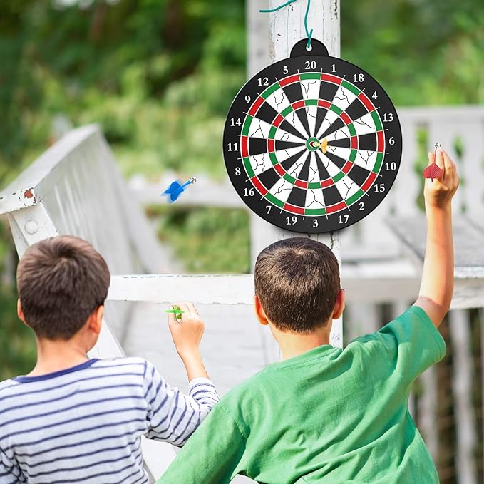 Dart Board - 12pcs Magnetic Darts - Excellent Indoor Game and Party Games - Gifts for 5 6 7 8 9 10 11 12 Year Old Boy Kids