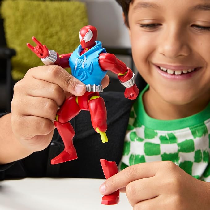 SPIDER-MAN MixMashers Marvel Scarlet Spider Custom Mix-and-Match Action Figure & Accessories, 5-Inch-Scale (12 cm) Super Hero Toys for Kids Ages 4+