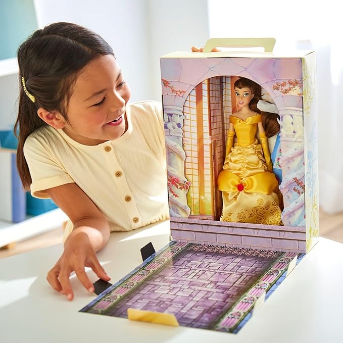 Disney Store Official Belle Story Doll - 11 Inches - Includes Coloring Book and Additional Dress, Princess Doll in Classic Outfit, Disney Princess Toys