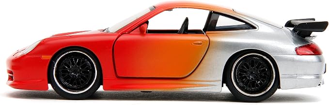 Jada Pink Slips 1:32 W1 Porsche 911 GT3RS Die-Cast Car, Toys for Kids and Adults (Primer Red/Orange/Silver)