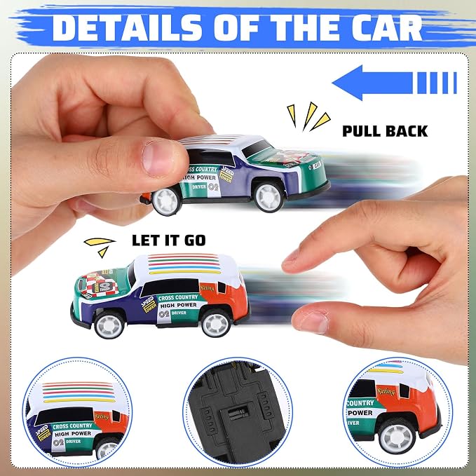 Jenaai 100 Pcs Mini Pull Back Toy Cars Bulk Pull Back Die Cast Race Cars Party Favors for Boys Girls Christmas Party Favor Return Gift Goodie Bag Stuffer Classroom Carnival Gift