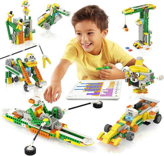 Apitor Q Robot Building Kit, 20-in-1 Programmable APP RC Car Robotics Coding Kit, STEM Projects Educational Birthday Gifts for Boys Girls Kids Aged 6-12 (233 Pieces)
