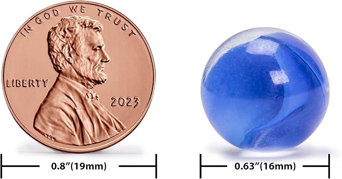 Yellow Mountain Imports 60 Pieces Translucent Chinese Checkers Glass Marbles with Petal Design - 16 Millimeters