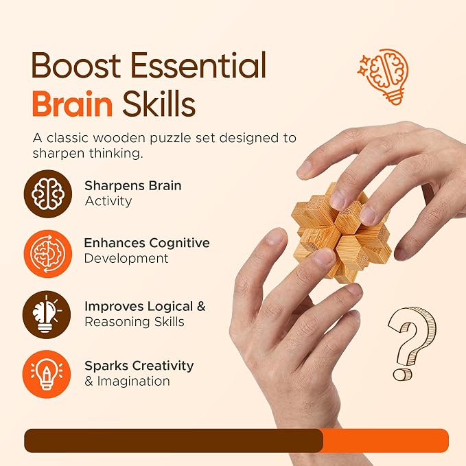 Wooden Brain Teaser Puzzles, 15pcs 3D Brain Teasers for Adults Teens Kids, Logic Mind Puzzle Box Lock Toy Removing Assembling 3D Small Puzzle Gift Set, Small 3D Unique IQ Hand Puzzles