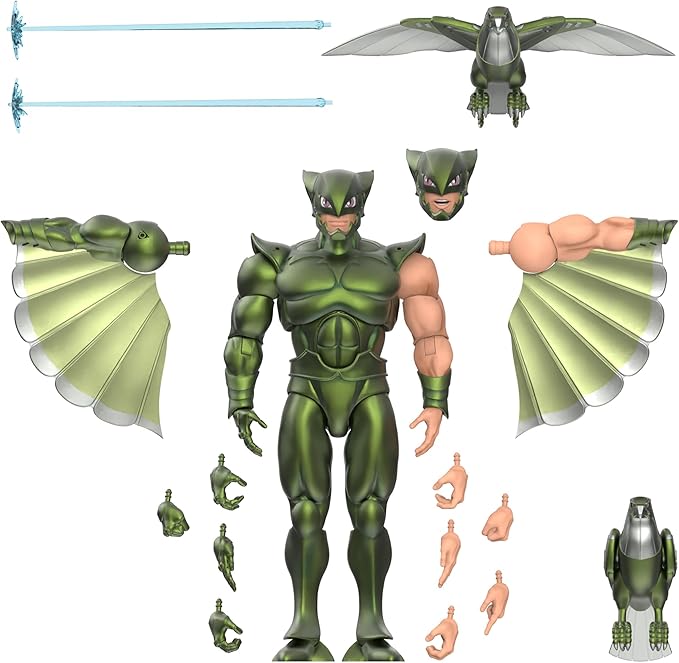 Super7 ULTIMATES! SilverHawks Flashback (Toon) - 7" SilverHawks Action Figure with Accessories - Classic Cartoon Collectibles and Retro Toys