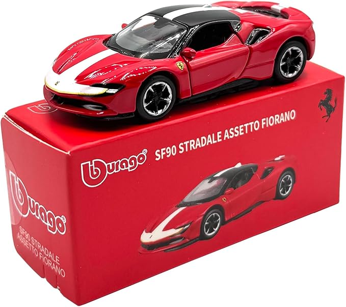 Bburago 1:64 Scale Ferrari Series Model Collection Race Diecast Metal Model Car (SF90 STRADALE ASSETTO FIORANO)