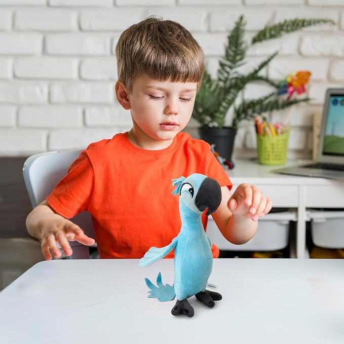 Rio Jewel Plush Toy – Soft Parrot Stuffed Animal Blue Macaw Plush, Cute Rio Movie Jewel Bird Character Plushie Gift for Kids and Fans