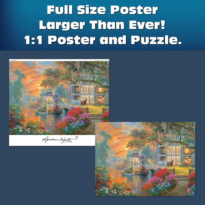 Buffalo Games Abraham Hunter Southern Charm 1000 Piece Jigsaw Puzzle - Multicolor - 1000 Piece Puzzle for Adults - Blue Board & Glare-Free Finish - Poster Included & Display Box