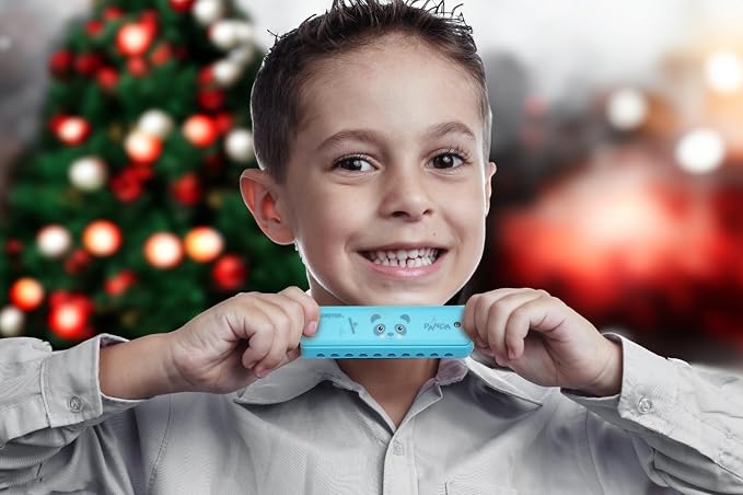 Crafteem Color Blues Harmonica, Key of C for Kids, Children, Toddler and Beginners,10 Hole 20 Tones Musical Instrument Toy Gift