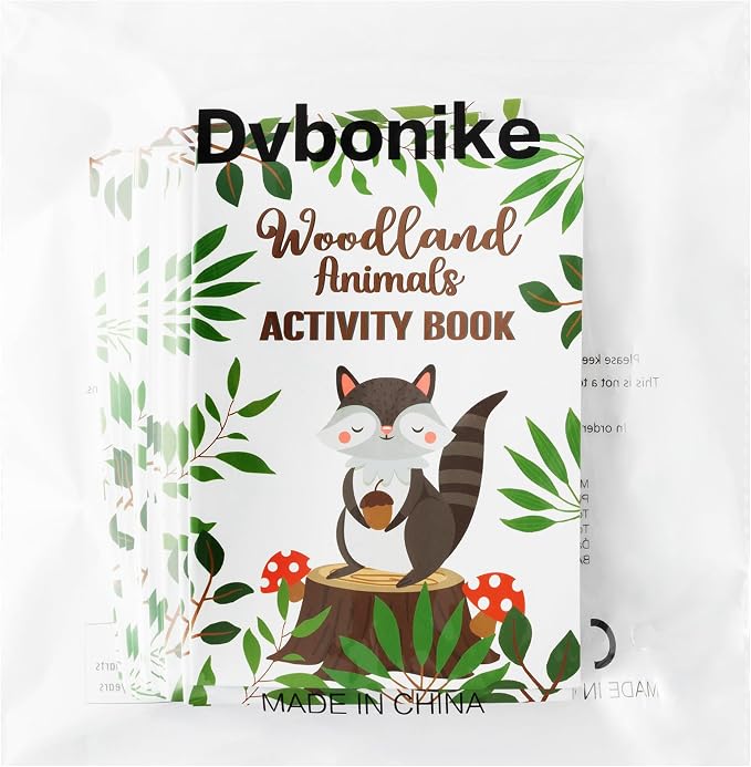 Dvbonike 24Pcs Woodland Animals Activity Books for Kids Forest Creatures Mini Fun Games Coloring Book in Bulk Wild Party Favors Goodie Bags Stuffers for Birthday Classroom School Rewards Supplies
