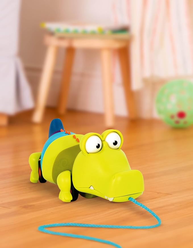 B. toys – Waggle-a-Longs – Pull Along Interactive Toy – Push or Pull Crocodile – Walking Toy with String for Toddlers, Kids, Snappity Scott – 18 Months