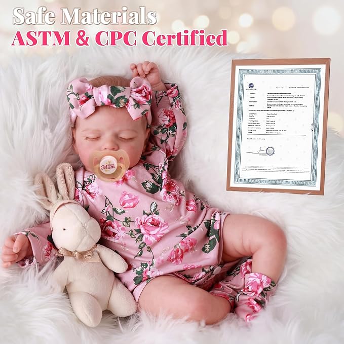 BABESIDE Lifelike Reborn Baby Dolls - 20 inch Cuddly Realistic Baby Doll Soft Body Sleeping Real Life Baby Dolls Girl with Accessories Gifts for Granddaughters Daughter Kids Age 3 + & Collection
