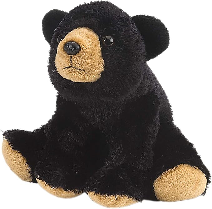 Wild Republic Black Bear Plush, Stuffed Animal, Plush Toy, Gifts for Kids, Cuddlekins 8, Multi, 8", (Model: 10832)