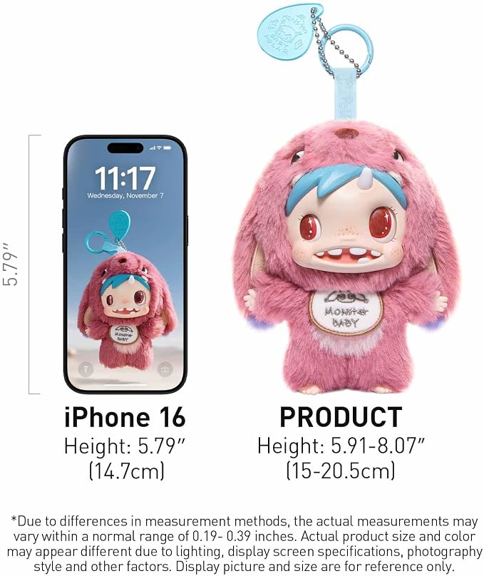 POP MART POLAR-Monster Baby Collection Series Plush Pendant Ver.1 Blind Box, Collectible Toys Decorations, Holiday Birthday Gifts for Girls and Boys, Single Box