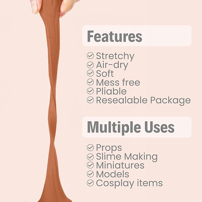 BOHS Chocolate Foam Clay - Squishy,Soft, Air Dry -for School Project,Cosplay,Fake Bake, Slime Supplies-100 Grams