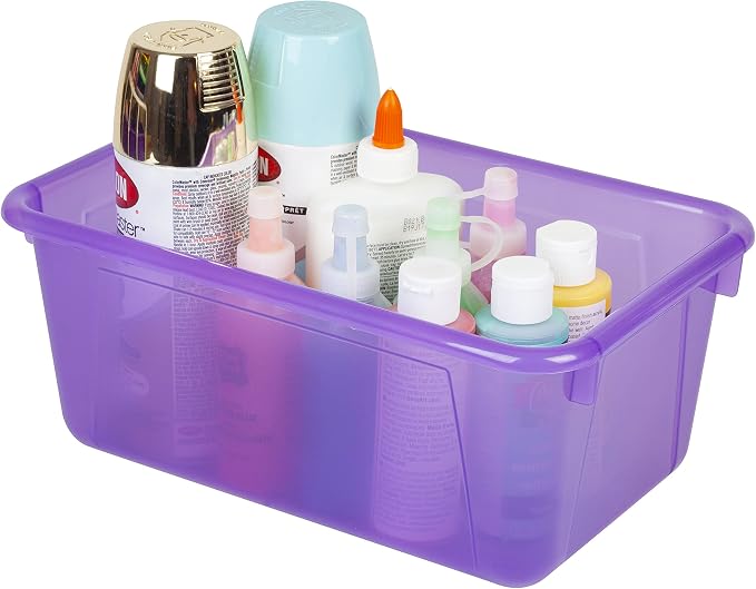Storex Small Cubby Bins – Plastic Storage Containers for Classroom, 12.2 x 7.8 x 5.1 inches, Candy Violet, 10-Pack (62478A05C)