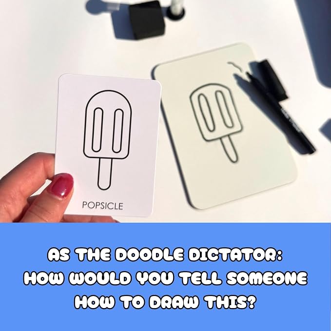 Doodle Disaster The Art of Miscommunication Board Game, Hilarious Party Game of Disastrous Communication, Describe, Interpret, Draw & Laugh Out Loud, 2-6 Players, Ages 12+
