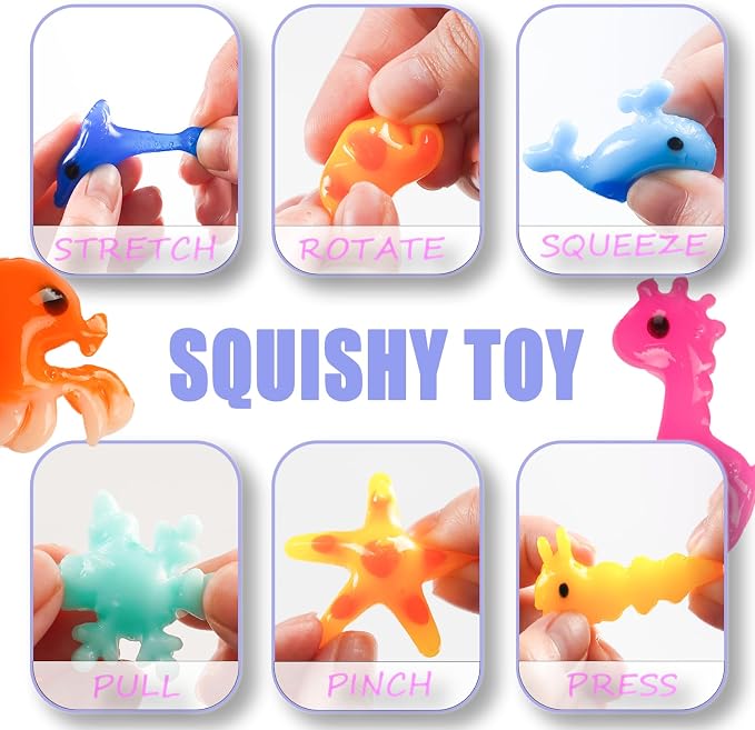 Glittering Magic Water Elf Toy Kits, Water Gel for Kids, 24 Gels 20 Molds, Squishies Squishy Toy Maker, Arts Crafts Magic Gel Water Pets Set for ages 3+ Girls Boys Toys Birthday Christmas Easter Gifts