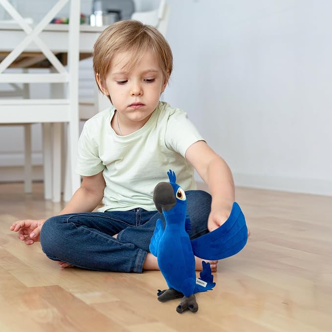 Rio Blu Plush Toy – Soft Blue Macaw Stuffed Animal Parrot Plush, Cute Rio Movie Blu Bird Character Plushie Gift for Kids and Fans